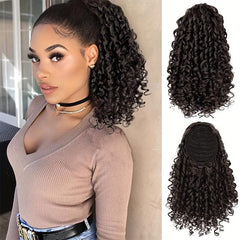 Short Afro Kinky Curly Ponytail Hair Extensions for Women