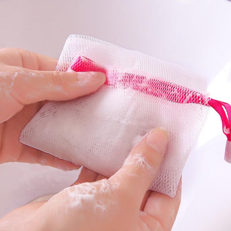 5Pcs Exfoliating Mesh Soap Pouch Foaming Net Soap Bags