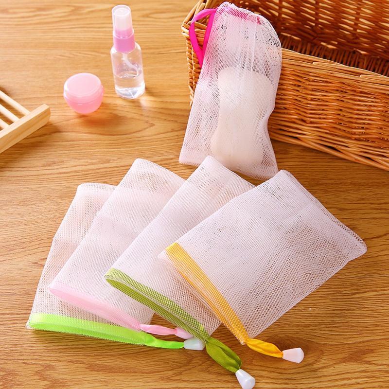 5Pcs Exfoliating Mesh Soap Pouch Foaming Net Soap Bags