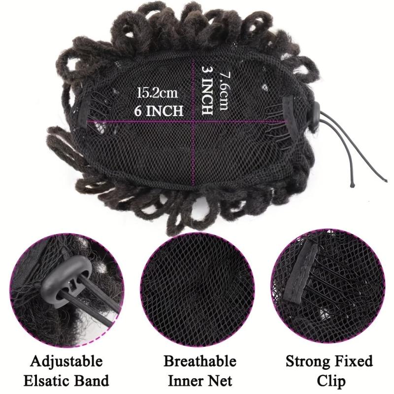 Synthetic DreadLock Afro Puff Hair Bun Chignon Drawstring Ponytail