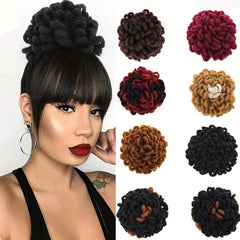 Synthetic DreadLock Afro Puff Hair Bun Chignon Drawstring Ponytail