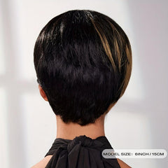 Ombre Short Straight Bob Hair Wig With Side Fringe Pixie Cut