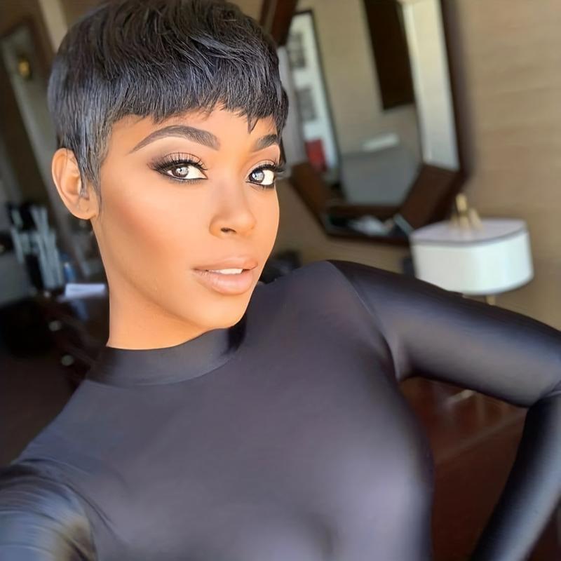 Short Curly Red Synthetic Wig with Bangs for Women