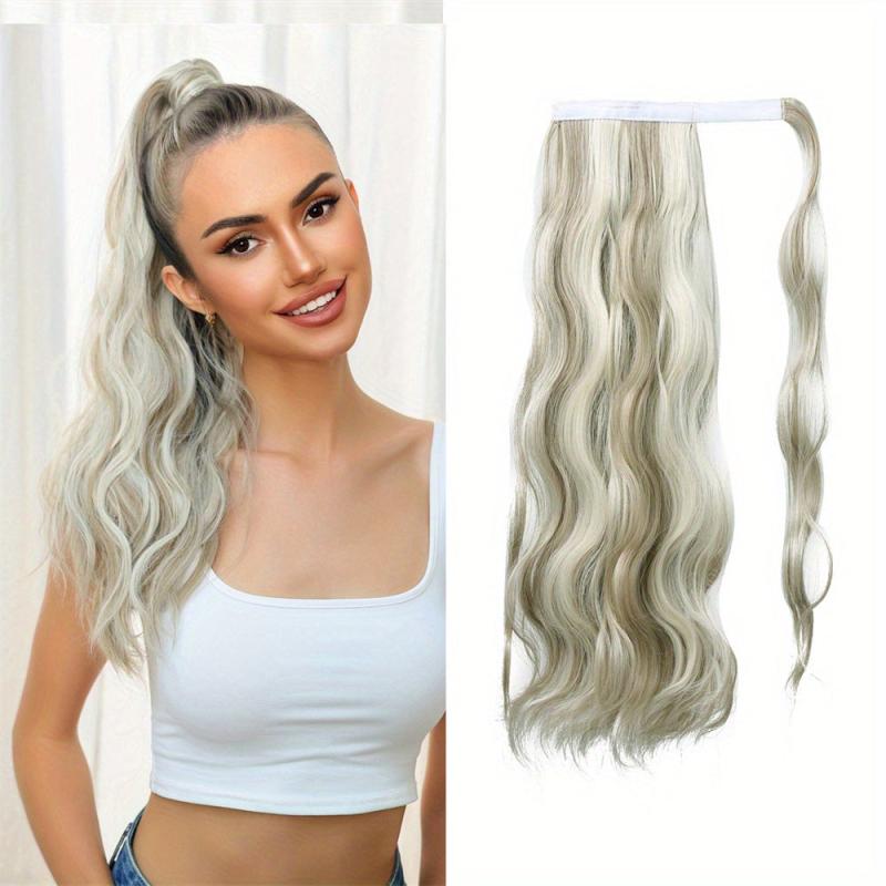 Long Curly Wavy Ponytail Extensions Natural Look for Daily Use