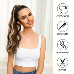 Long Curly Wavy Ponytail Extensions Natural Look for Daily Use