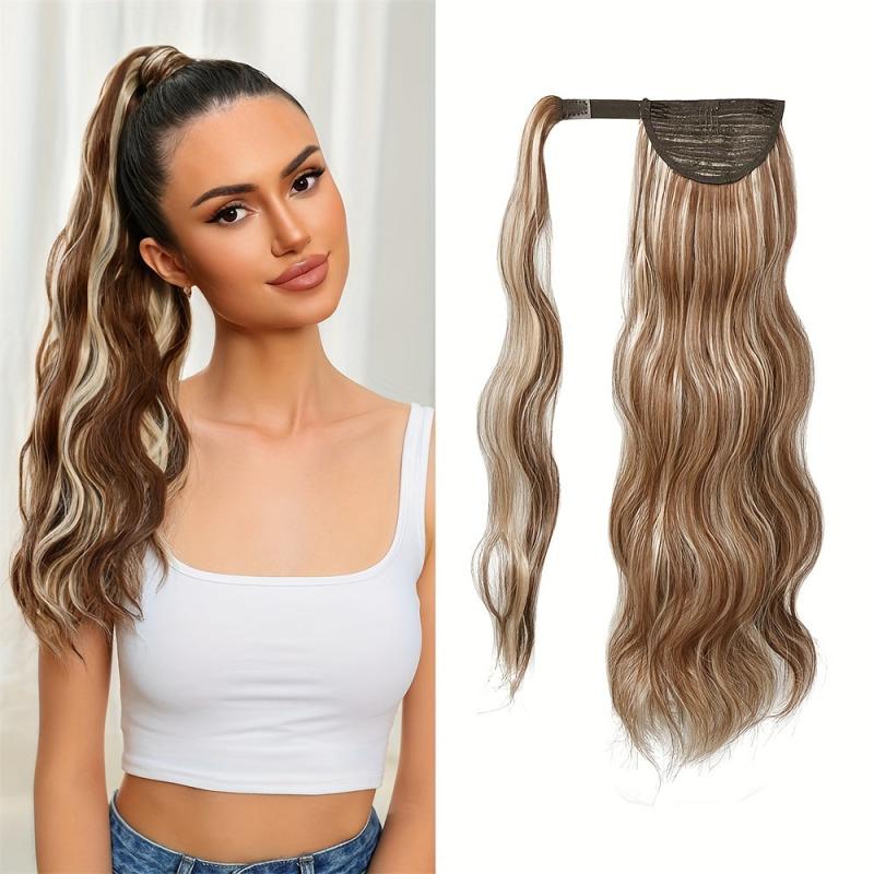 Long Curly Wavy Ponytail Extensions Natural Look for Daily Use
