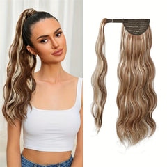 Long Curly Wavy Ponytail Extensions Natural Look for Daily Use