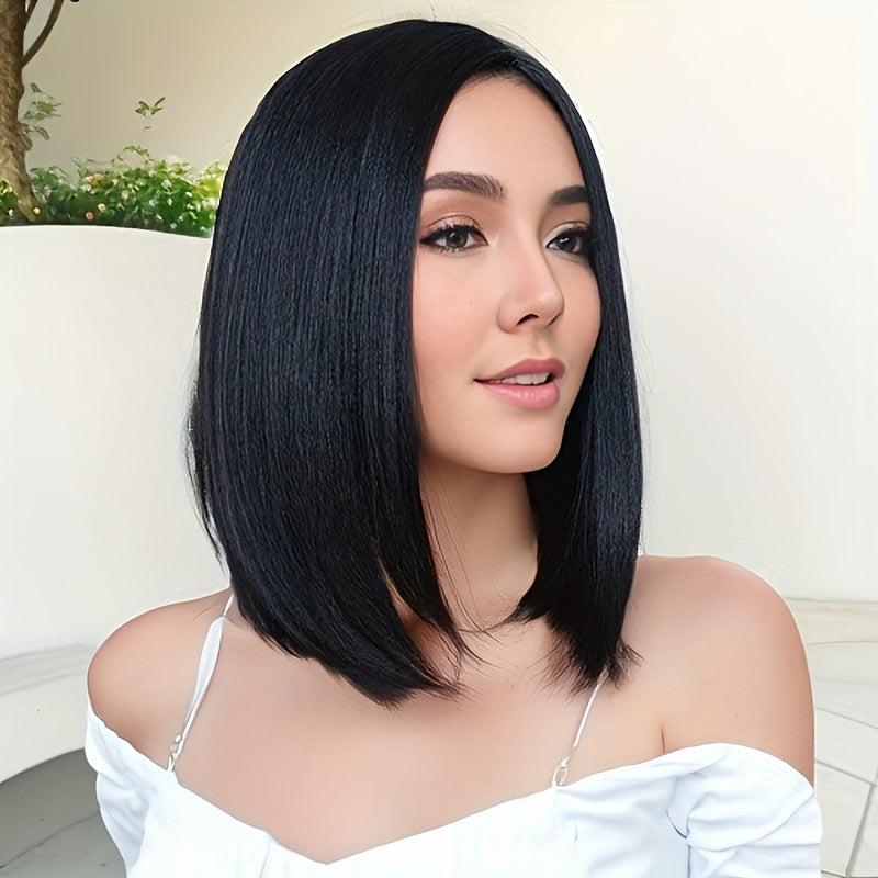 Short Straight Bob Cut Wig Synthetic Wig Heat Resistant 35
