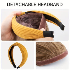 Long Wavy Hair Headband Wig Synthetic Natural Heat Resistant Fiber Women Girls