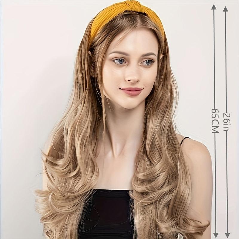 Long Wavy Hair Headband Wig Synthetic Natural Heat Resistant Fiber Women Girls