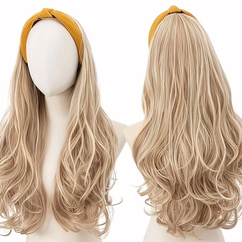 Long Wavy Hair Headband Wig Synthetic Natural Heat Resistant Fiber Women Girls