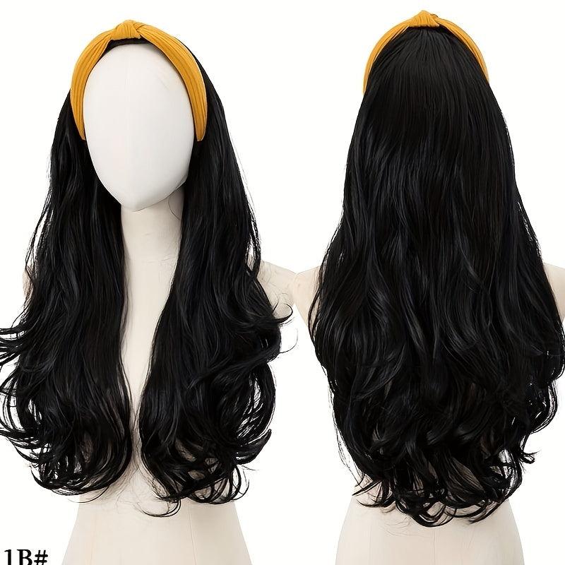 Long Wavy Hair Headband Wig Synthetic Natural Heat Resistant Fiber Women Girls