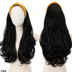 Long Wavy Hair Headband Wig Synthetic Natural Heat Resistant Fiber Women Girls