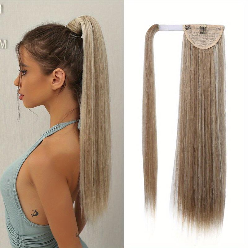 Straight Ponytail Hair Tie Synthetic Extensions for Daily Use