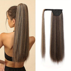 Straight Ponytail Hair Tie Synthetic Extensions for Daily Use