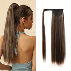 Straight Ponytail Hair Tie Synthetic Extensions for Daily Use