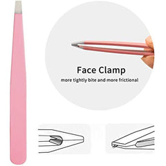 4pcs Stainless Steel Eyebrow Tweezers Set with Storage Box