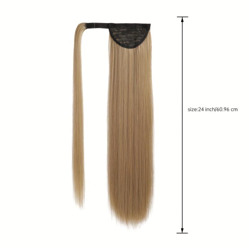 Natural Look Long Straight Ponytail With Hair Tie