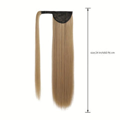 Natural Look Long Straight Ponytail With Hair Tie