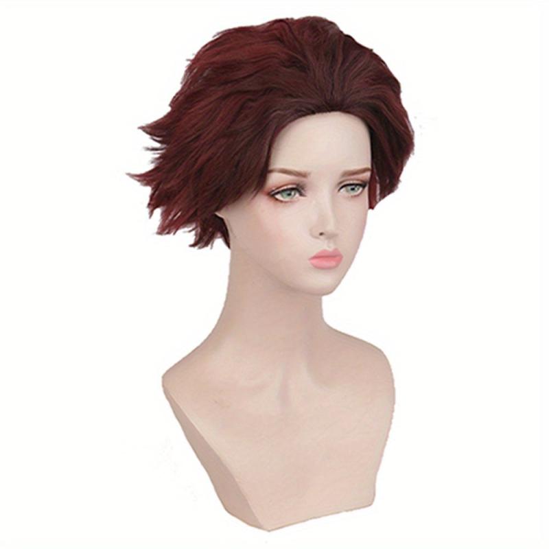 Short Straight Synthetic Wig With Bangs Heat Resistant