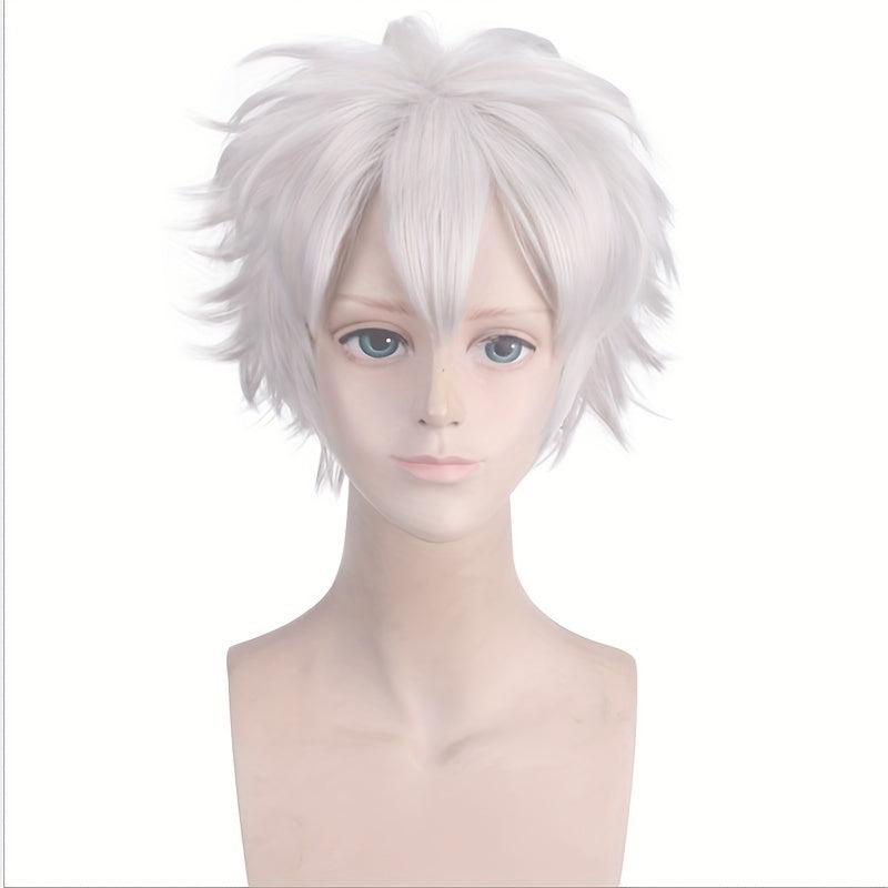 Short Straight Synthetic Wig With Bangs Heat Resistant