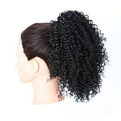 Kinky Curly Afro Drawstring Ponytail Extension 25.4cm Synthetic Hair