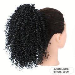Kinky Curly Afro Drawstring Ponytail Extension 25.4cm Synthetic Hair