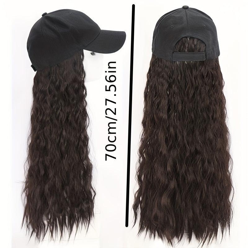 Wavy Hat Wig Baseball Cap Hair Extension Women's Costume Halloween