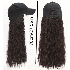 Wavy Hat Wig Baseball Cap Hair Extension Women's Costume Halloween