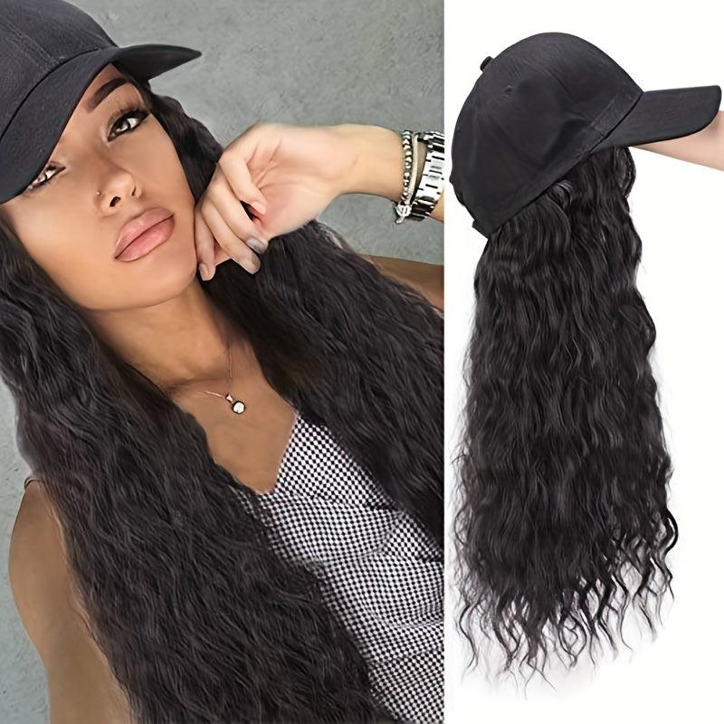 Wavy Hat Wig Baseball Cap Hair Extension Women's Costume Halloween