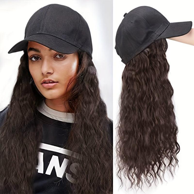 Wavy Hat Wig Baseball Cap Hair Extension Women's Costume Halloween