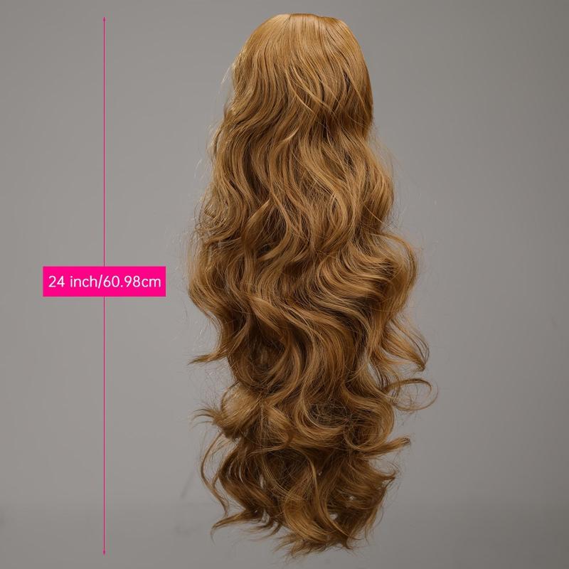 Curly Wavy Drawstring Ponytail Extensions Synthetic Clip In Hair