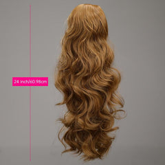 Curly Wavy Drawstring Ponytail Extensions Synthetic Clip In Hair