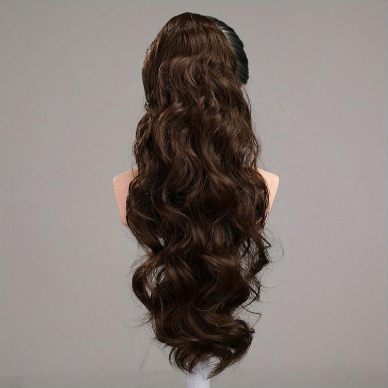 Curly Wavy Drawstring Ponytail Extensions Synthetic Clip In Hair