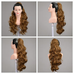 Curly Wavy Drawstring Ponytail Extensions Synthetic Clip In Hair
