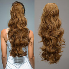 Curly Wavy Drawstring Ponytail Extensions Synthetic Clip In Hair