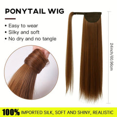 Long Straight Ponytail Extensions Synthetic Clip In Hair Extensions