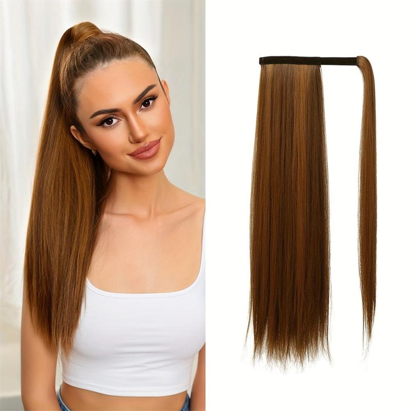 Long Straight Ponytail Extensions Synthetic Clip In Hair Extensions