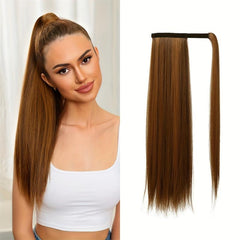 Long Straight Ponytail Extensions Synthetic Clip In Hair Extensions