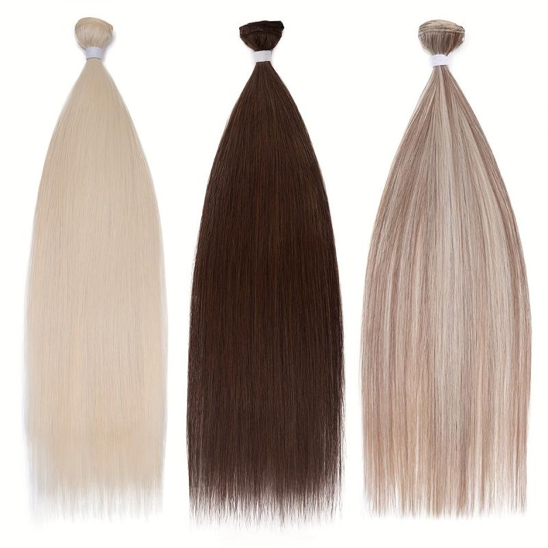 Synthetic Straight Hair Extension Bundles 28 cm Long Hairpiece Wig 130g