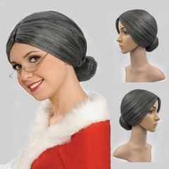 Old Lady Costume Wig Synthetic Halloween Cosplay Party Movie Wig