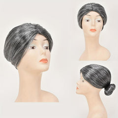 Old Lady Costume Wig Synthetic Halloween Cosplay Party Movie Wig