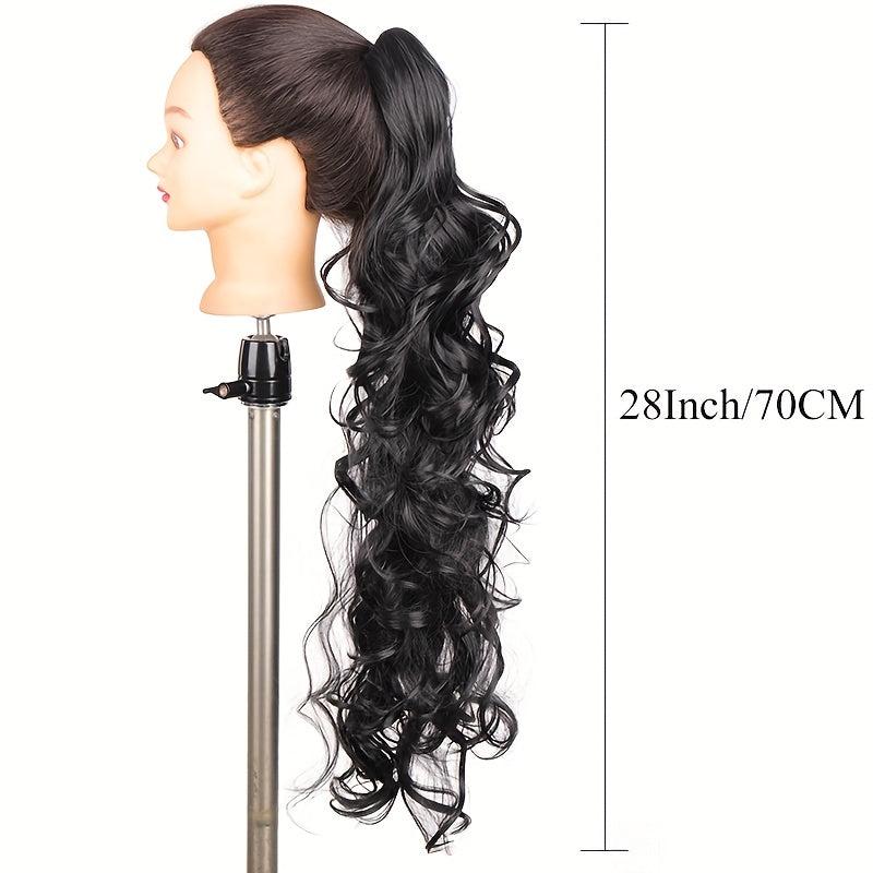 Women's Claw Clips Ponytail Wavy Long Curly Hair Extensions Voluminous Wigs