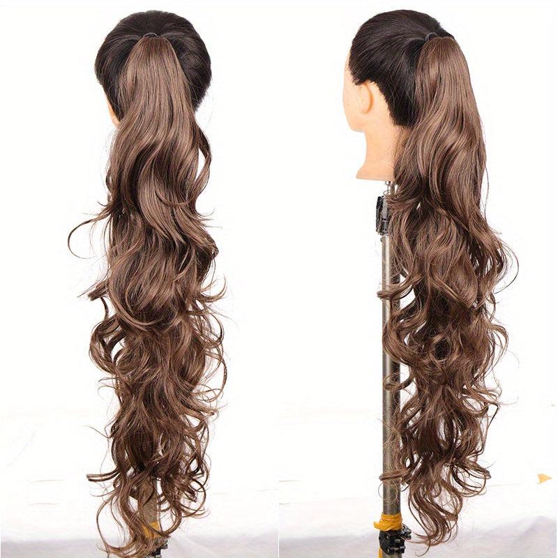 Women's Claw Clips Ponytail Wavy Long Curly Hair Extensions Voluminous Wigs