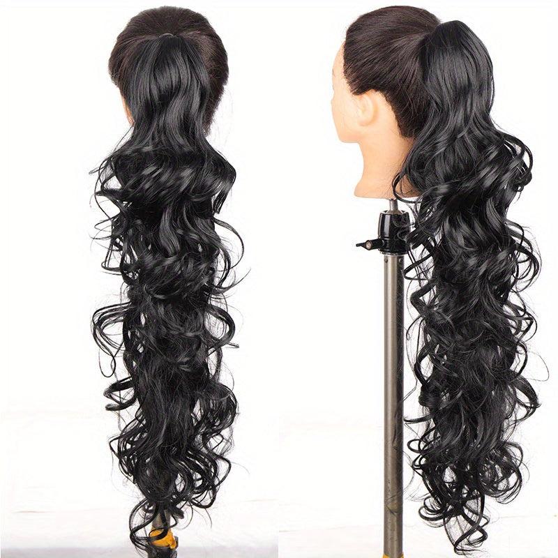 Women's Claw Clips Ponytail Wavy Long Curly Hair Extensions Voluminous Wigs