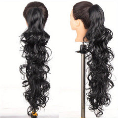 Women's Claw Clips Ponytail Wavy Long Curly Hair Extensions Voluminous Wigs