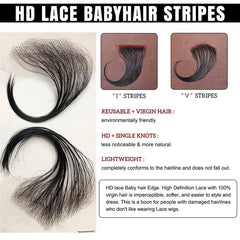 2pcs Human Hair Invisible Hairline Parallel Edge Lace Baby Hair HD Lace