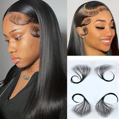 2pcs Human Hair Invisible Hairline Parallel Edge Lace Baby Hair HD Lace