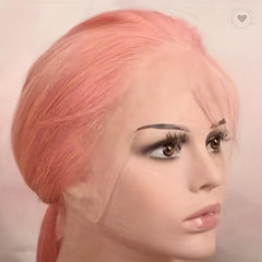 Pink Synthetic Bob Wig Short Straight Style Natural Shine