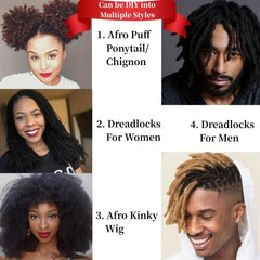 Afro Kinky Bulk Synthetic Braiding Hair for DIY Wig Dreadlock Locs